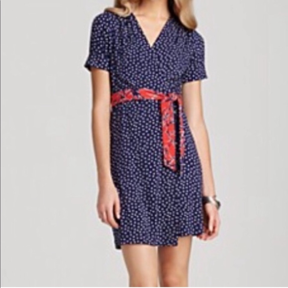 Lilly Pulitzer Navy and Red Polka Dot Dress